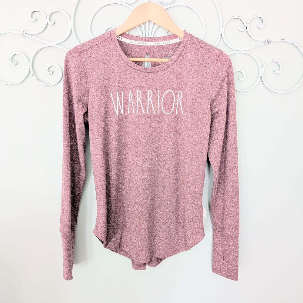 Rae Dunn Long Sleeve 'Warrior' Top